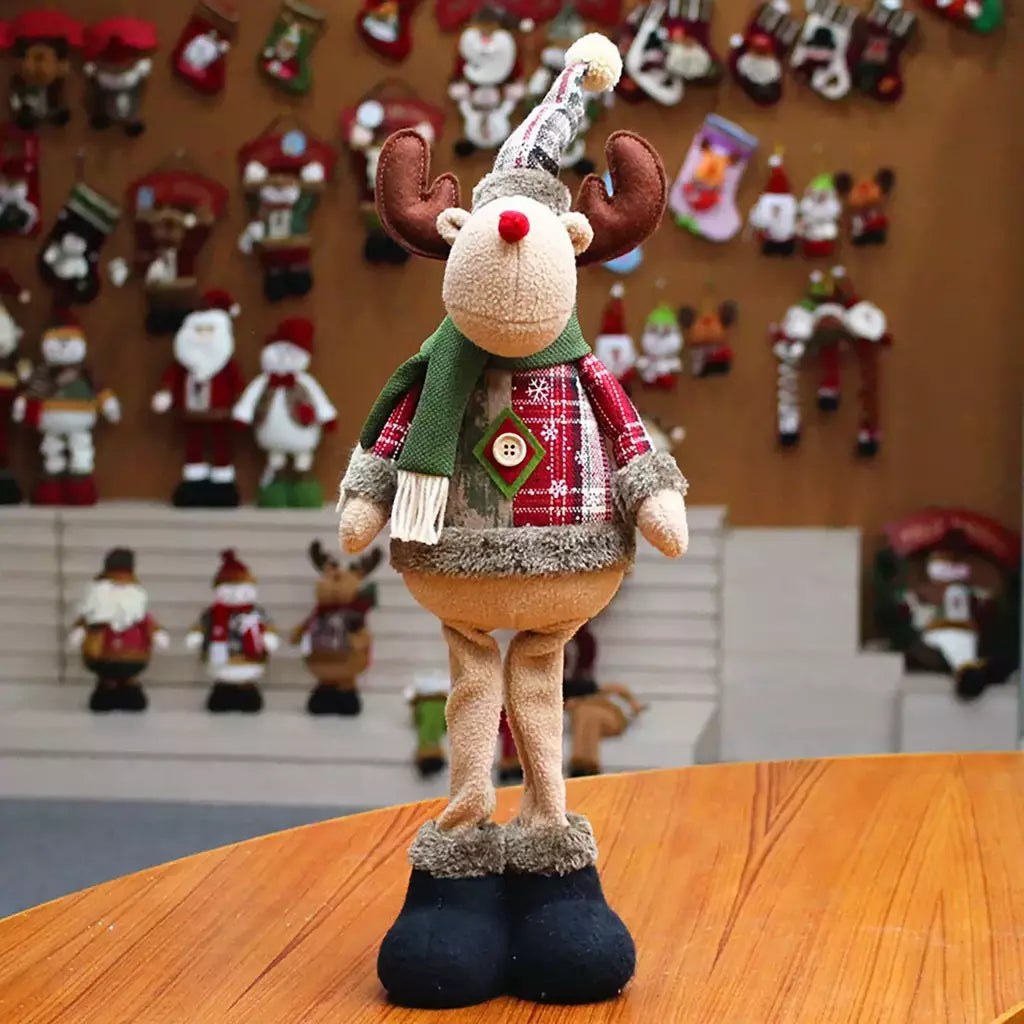 Bonecas decorativas do Natal, ornamento do Feliz Natal, bonecas de Papai Noel, rena, boneco de neve, ano novo, 3pcs