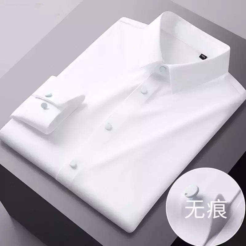 Camisa de spandex fina de manga comprida masculina, manga curta, elástica alta