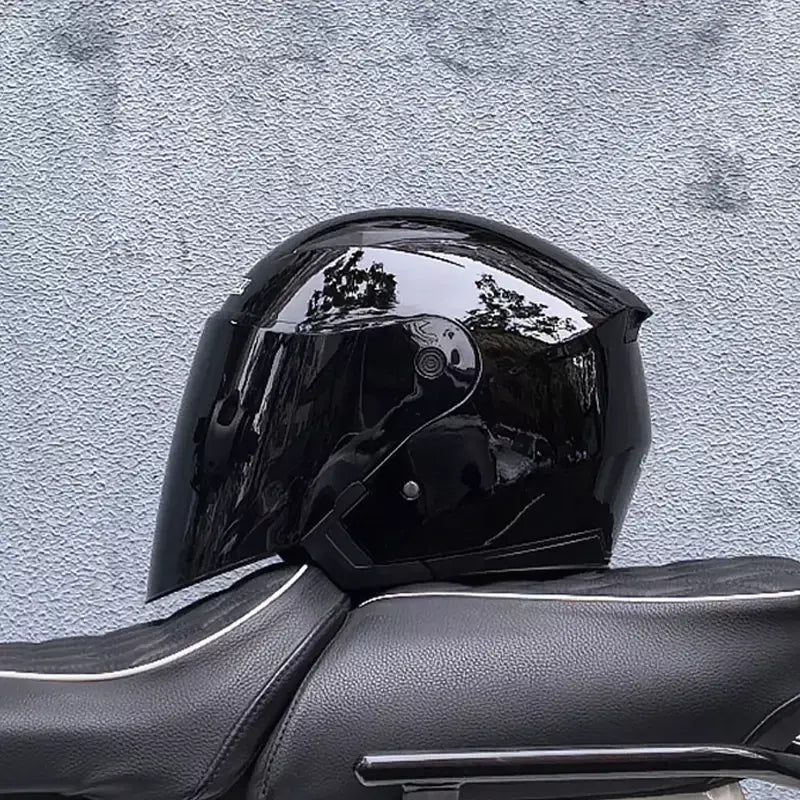 Capacete de motocicleta masculino feminino quatro estações capacete para motocicleta cascos para moto lente dupla corrida meia capacete