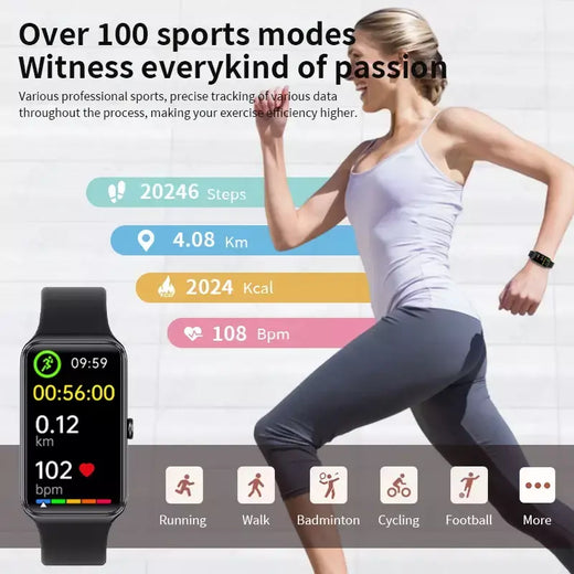 Xiaomi 2025 1.47 ''HD Relógio Inteligente Feminino Esportes Pulseira de Fitness Termômetro Monitor de Saúde À Prova D 'Água Mulheres Smartwatch