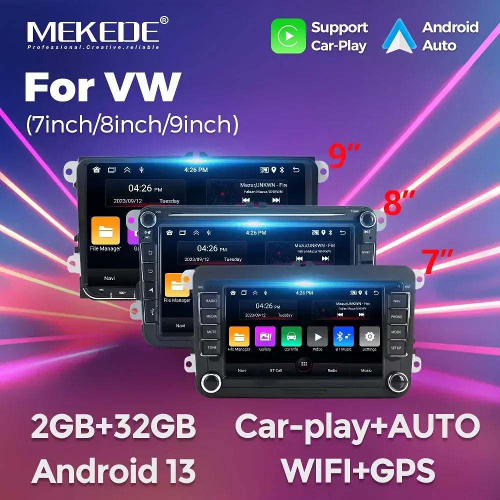 Mekede android autoradio para volkswagen passat b6 b7 golf 5 6 polo jetta skoda rádio do carro multimídia playergps wifi rds carplay