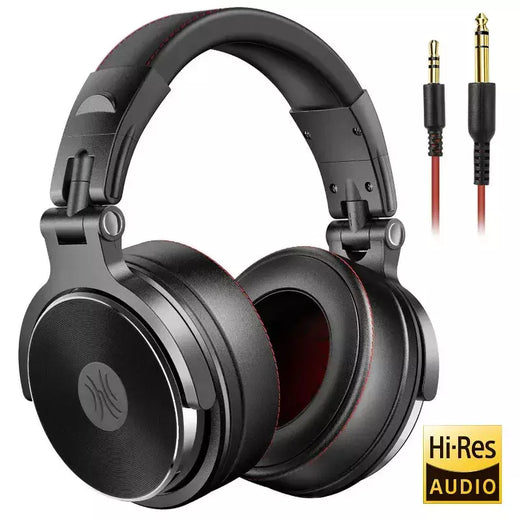 Oneodio com fio profissional estúdio pro 50 dj fones de ouvido com microfone sobre a orelha monitor alta fidelidade música fone para telefone pc
