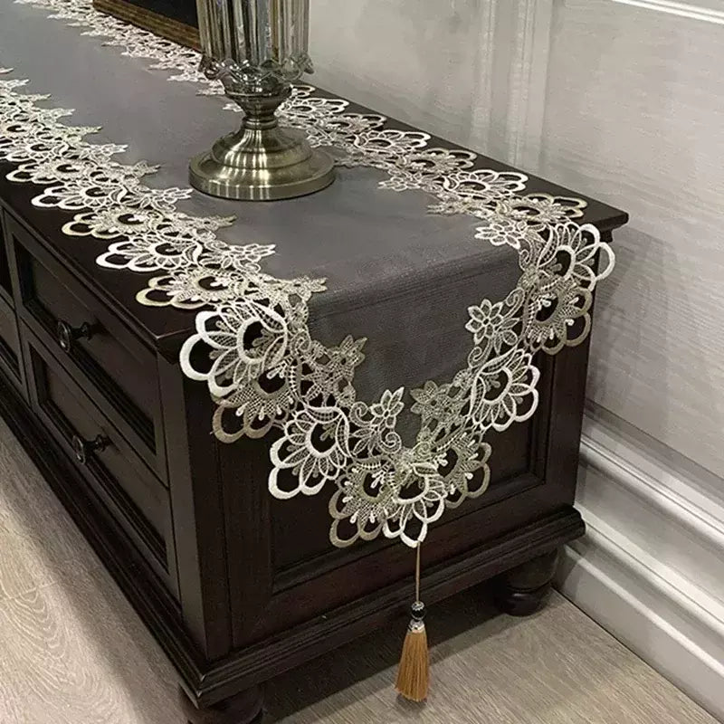 Toalha De Mesa De Renda De Flor Antiderrapante, Tampa De Mesa, Retângulo, Cozinha, Jantar, Café, Festa, Mesa, Decoração Do Armário