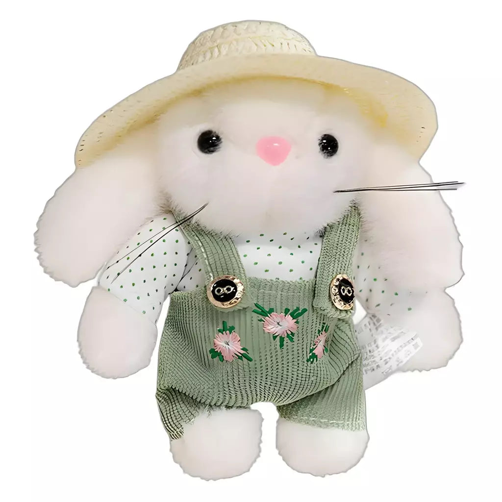 Popular bonito coelho de pelúcia 14cm coelho jardineiro boneca internet celebridade menina presente do feriado saco carro pingente ornamento