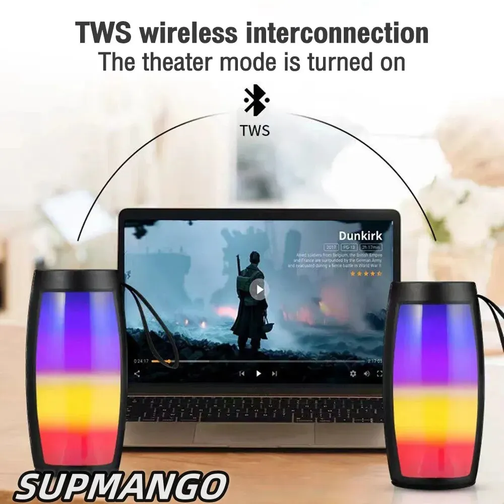 S12 Sem Fio Bluetooth Alto-falantes Potente Portátil Caixa De Som Subwoofer Car Audio Bass MP3 Player Sistema De Som Luzes LED