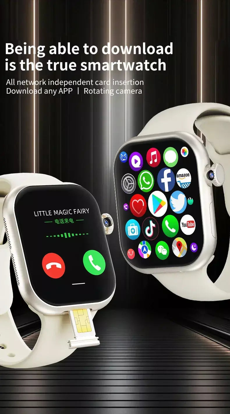 Vp29 smartwatch 5g android 256gb de armazenamento 4g/5g lte cartão sim gps wifi 2.29 polegadas 490*580 amoled relógio inteligente com câmera rotativa de 8mp
