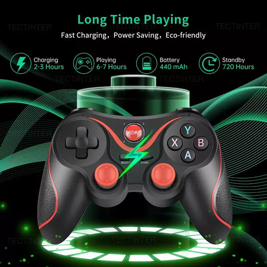 Terios t3 x3 controlador sem fio pc joystick gamepad suporte bluetooth para pc/android/ps3/ios/nintendo switch 2 acessórios
