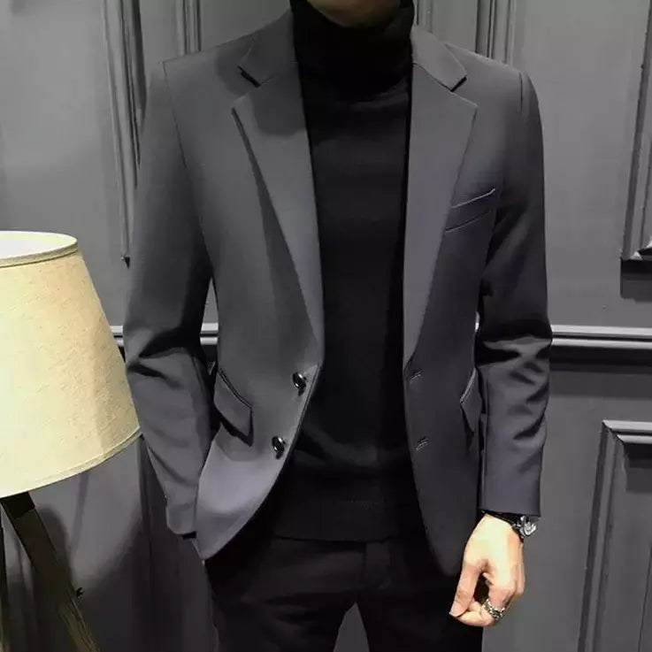Blazer fino de negócios masculino, roupas estilo coreano, casaco casual, terno elegante, jaquetas marrons, de alta qualidade, 2024