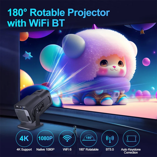 2025 4K Android 11 Projetor Nativo 1080P 390ANSI HY320 Dual Wifi6 BT5.0 1920*1080P Cinema Projetor portátil atualizado HY300