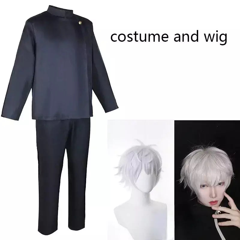 Gojo satoru cosplay traje uniforme do ensino médio terno traje de halloween masculino adulto gojo satoru conjunto completo