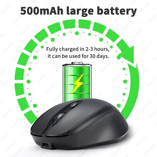 Aieach recarregável sem fio bluetooth mouse silencioso sem fio computadores usb ergonômico gamer mouse para computador portátil macbook