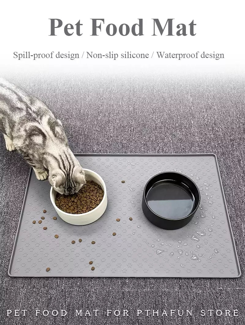 Pet placemat gato comida tigela esteira de alimentação do cão gato cão beber alimentação placemat silicone impermeável antiderrapante pet alimentador esteiras
