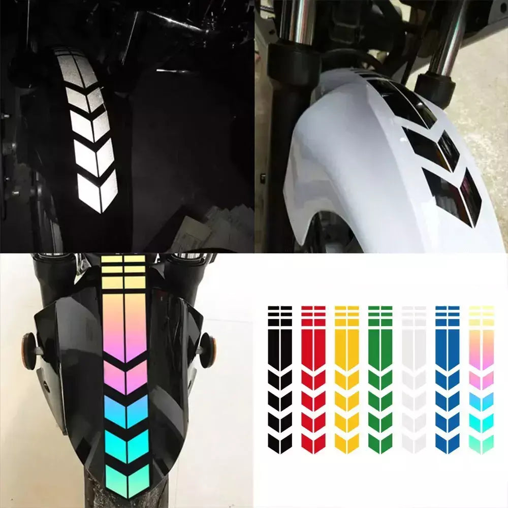 Adesivo universal para motocicleta com setas, pasta flash, à prova d'água, resistente a óleo, adesivo reflexivo, fita para motocicleta, adesivo