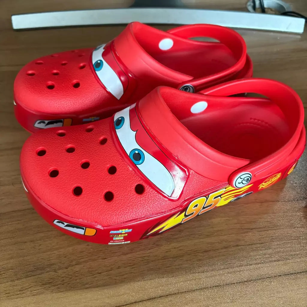 Disney mcqueens pixar dos desenhos animados sólido à prova dwaterproof água chinelos ao ar livre sandálias de areia casual respirável tornozelo-envoltório eva sapatos adultos presentes