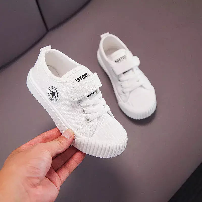 Sapatos de lona infantis sola macia confortável sapatos de biscoito meninos e meninas respirável antiderrapante lazer esportes sapatos de lona