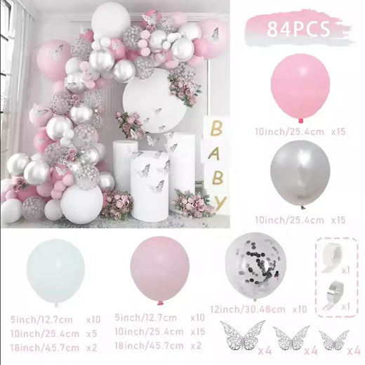 Conjunto de arco de guirlanda de balão multicolorido rosa e azul, decoração de festa de aniversário, suprimentos para festa de casamento