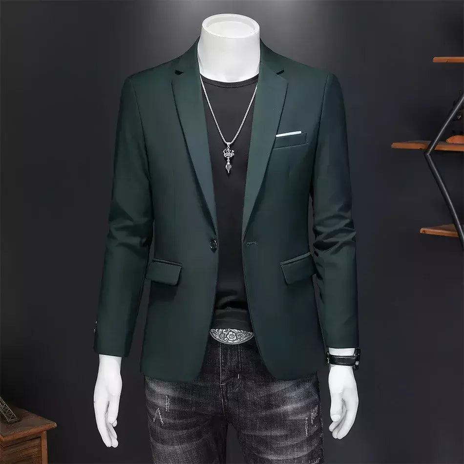 Blazer Casual de Negócios Masculino, Jaqueta Monocromática, Casacos Oversize, Smoking Masculino, Roupas de Marca, Roupas de Trabalho, Plus Size M-6XL