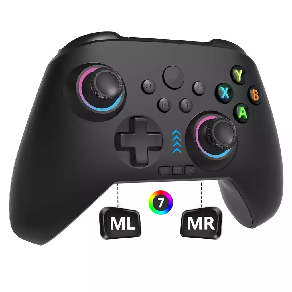 Controlador de interruptor/sem fio 2.4G com iluminação RGB/teclas de programação/joystick de corredor/obturador de corredor/vibração, gamepad Android