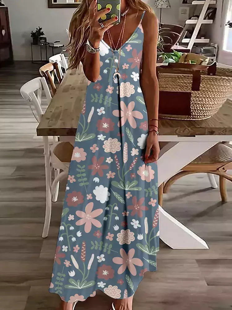 Vestido de cabeçada com estampa floral elegante feminino, casual roupas de praia, plus size, férias, Havaí, novo, 2024
