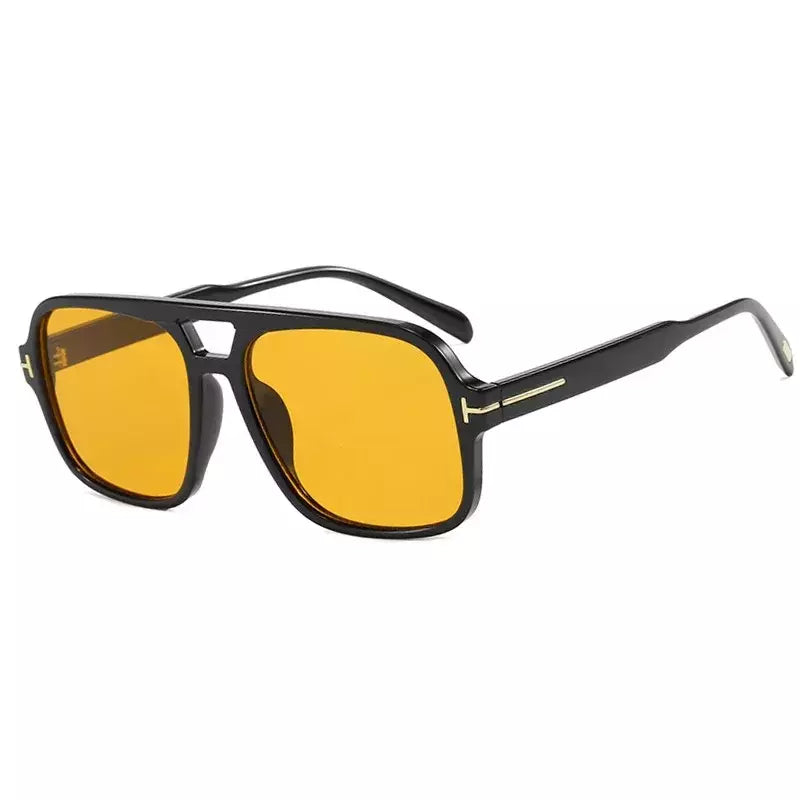 Óculos de sol piloto retrô para homens e mulheres, quadrados, pontes duplas, armação extragrande, tons, UV400, tendências, moda, atacado, novo