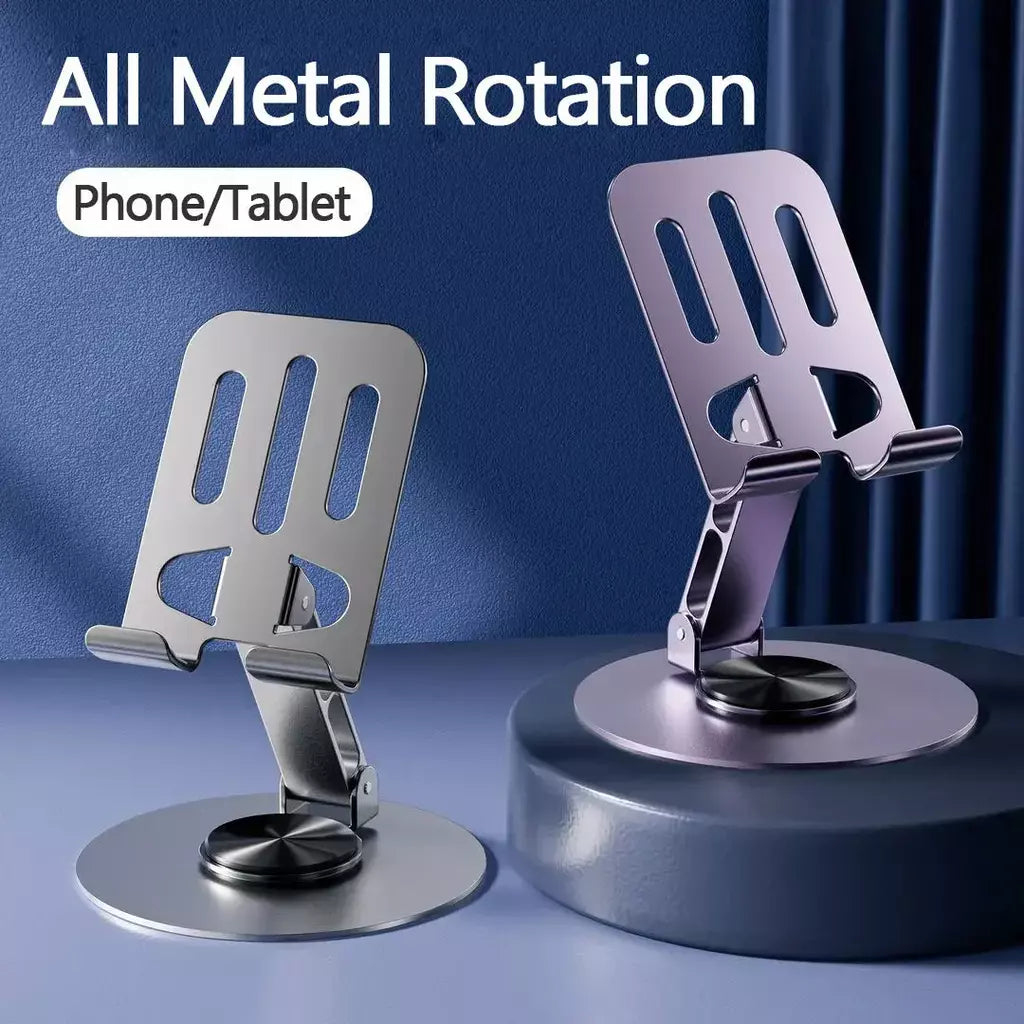 Todo o metal de alumínio rotação 360 suporte do telefone móvel suporte universal dobrável eixo duplo design estável anti queda