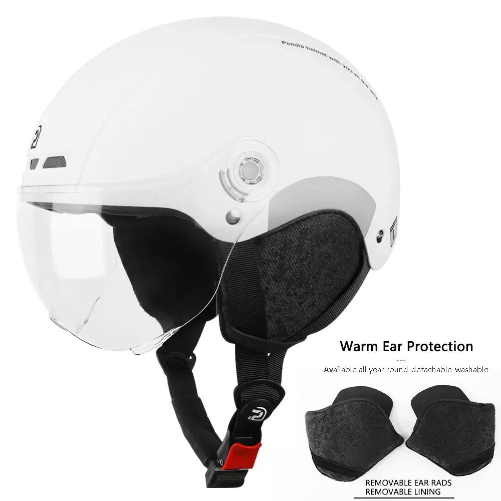 PEMILA-Capacete de Ciclismo com Lente Goggles para Homens e Mulheres, Capacete de Bicicleta, MTB Road Bike, Adesivo Refletivo, E-Bike, Motocicleta