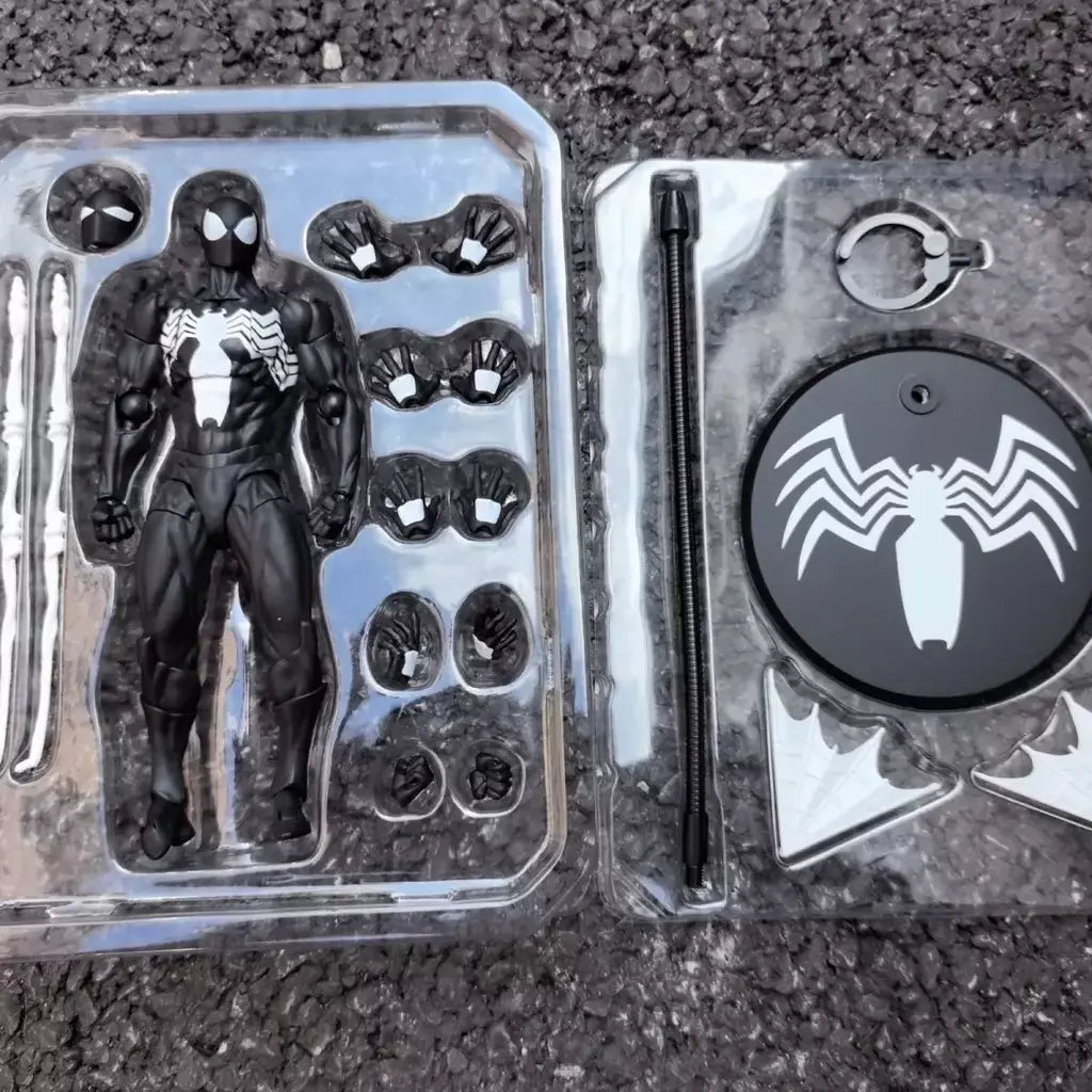Novos brinquedos bagunça figura do homem-aranha terno preto vizinho simbionte messto brinquedos escarlate vizinho figura de ação ct brinquedos preto vermelho homem aranha