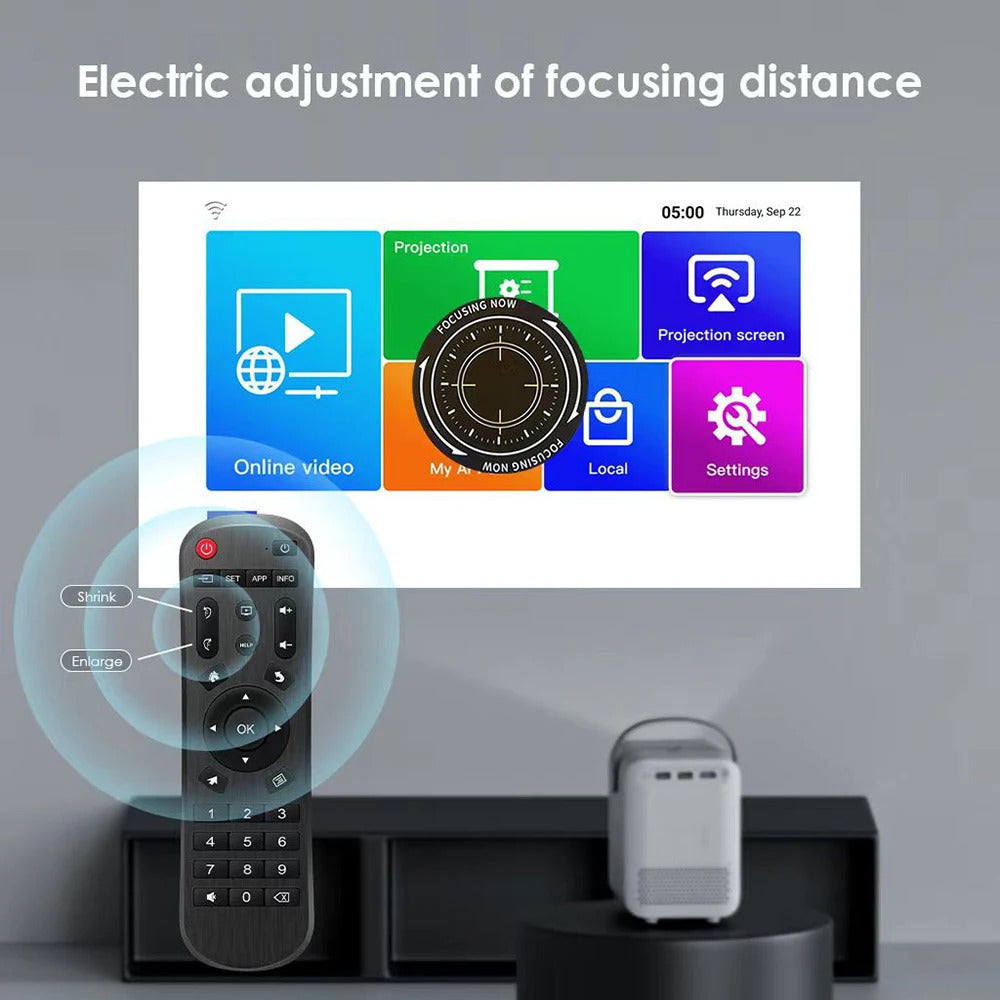 HONGTOP-P10 Projetor Home Smart TV, Versão Global, WiFi, 1080P, Android, 4GB, 64GB, foco elétrico, projetor portátil