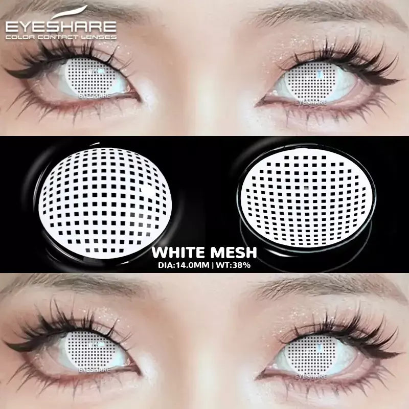 Eyeshare lentes de contato coloridas para olhos, 1 par de lentes coloridas de anime cosplay, lentes loucas de halloween, lentes de contato, maquiagem de beleza