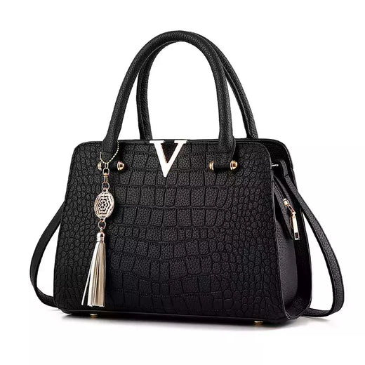Bolsa de couro de alta qualidade para mulheres, Bolsas de Ombro Crocodilo, Designer de Letras V, Grande Capacidade
