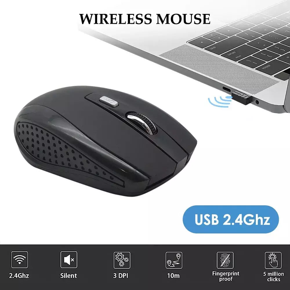 Mouse sem fio Mouse silencioso 2.4G portátil móvel Optical Office Mouse DPI níveis ajustáveis para Notebook PC Laptop MacBook