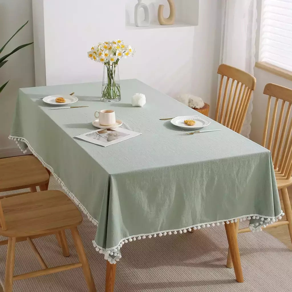 Toalha De Mesa De Mesa De Café De Algodão Retangular, Cobertura De Mesa Branca, Sala De Estar, Decoração De Casa, Pano, Casamento, Decoração De Natal
