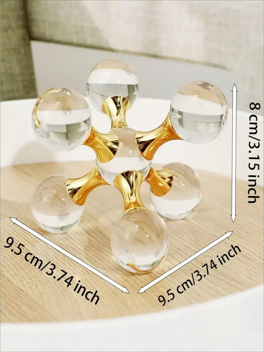 1pc cristal geométrico molecular bola castiçal, molécula de luxo cristal decorativo artesanato ornamento para desktop, sala estar &