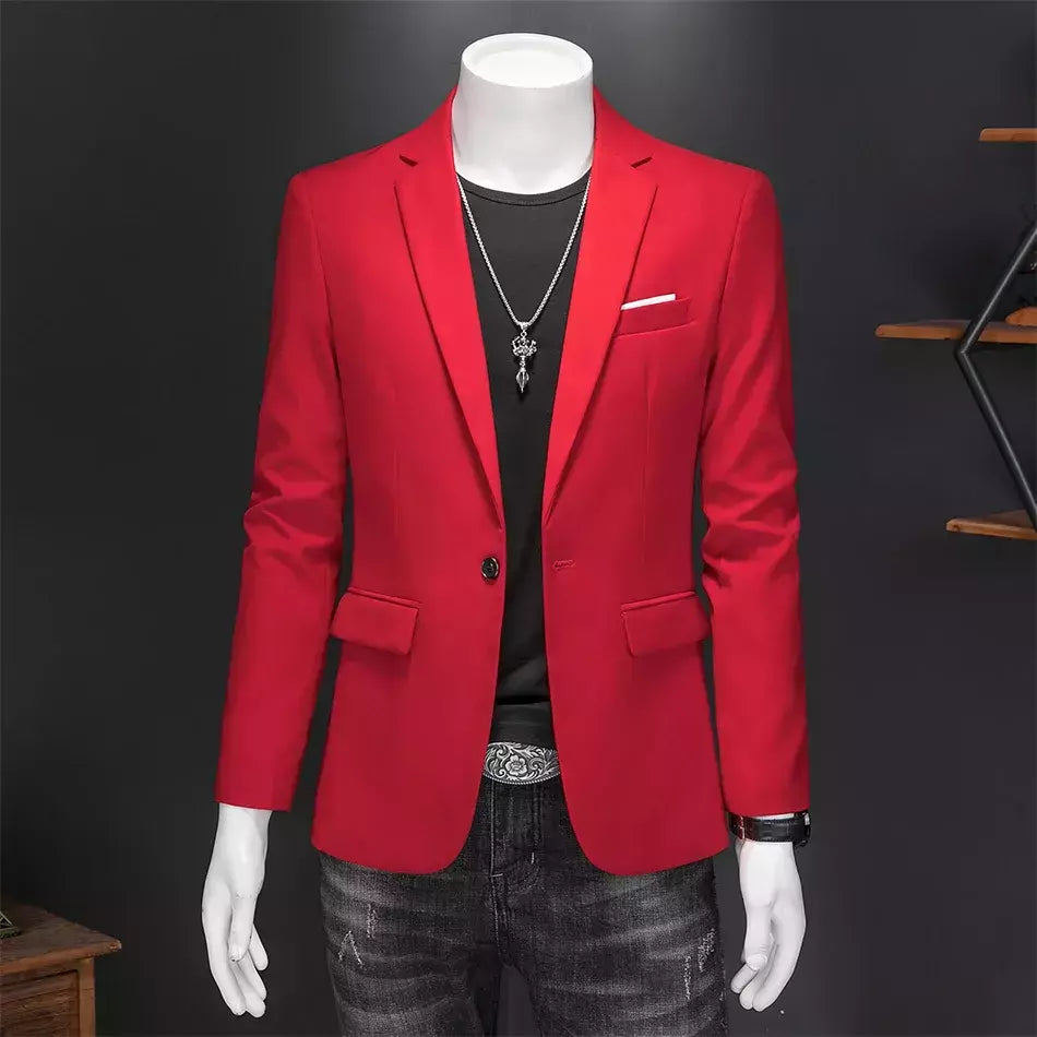 Blazer Casual de Negócios Masculino, Jaqueta Monocromática, Casacos Oversize, Smoking Masculino, Roupas de Marca, Roupas de Trabalho, Plus Size M-6XL