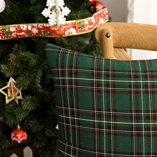 1/2 pçs natal xadrez decorativo lance fronha escocês tartan capa de almofada para fazenda decoração casa verde vermelho 30x50cm