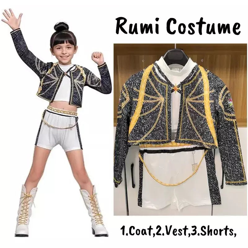 K-pop caçadores de demônios zoey rumi mira traje vestido ídolo virtual filme cosplay para meninas halloween carnaval traje