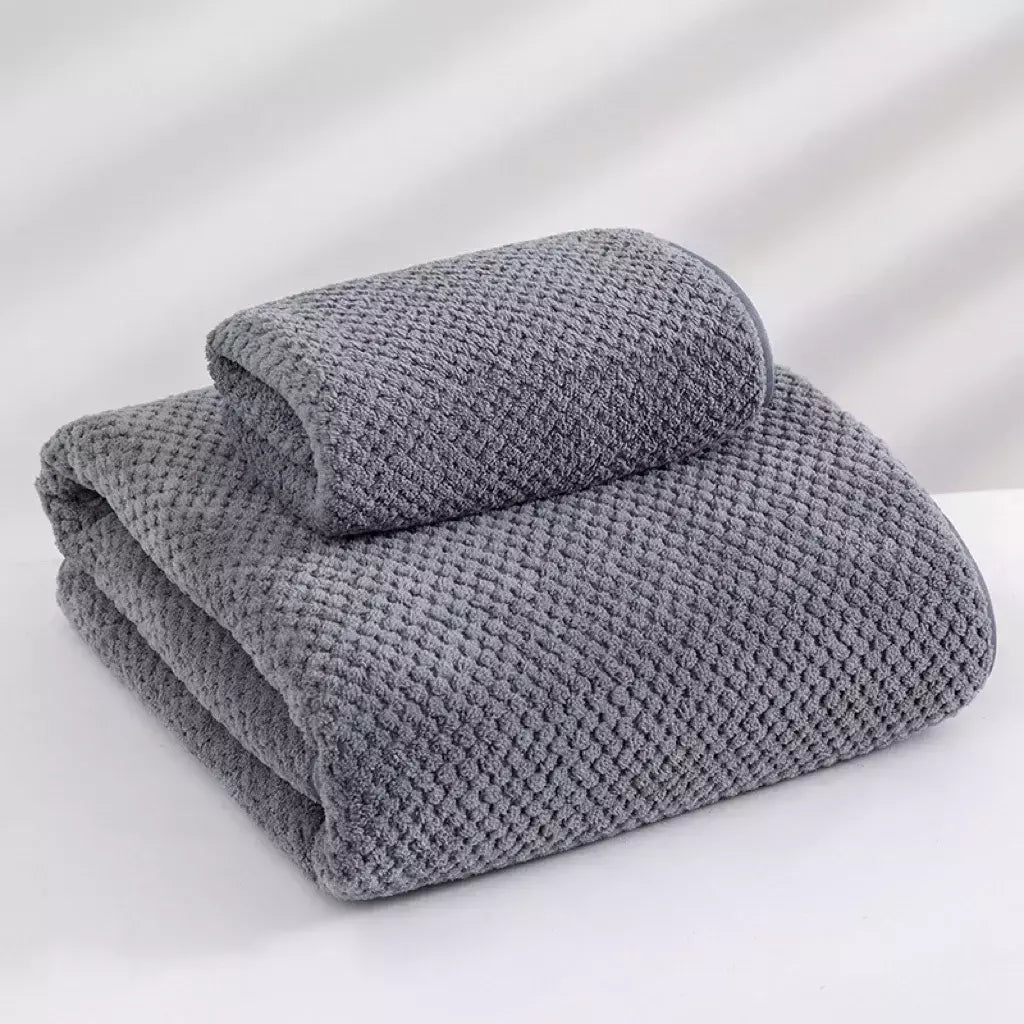 Conjunto de três peças de toalha de banho de abacaxi, toalha de rosto doméstica, espessada e aumentada, secagem rápida, algodão