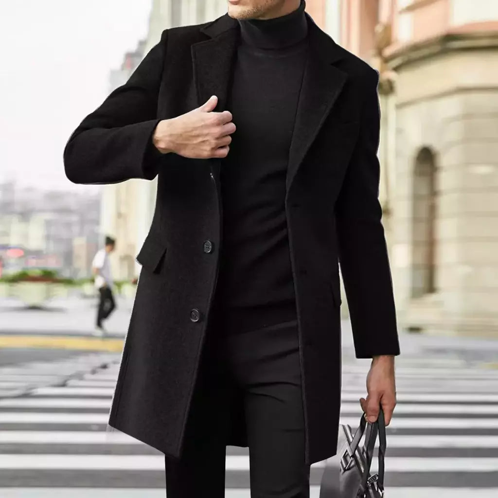 Jaqueta de couro acolchoada manga longa masculina, gola lapela, casaco espesso vintage, jaqueta de pele de carneiro, topcoat plus size, inverno