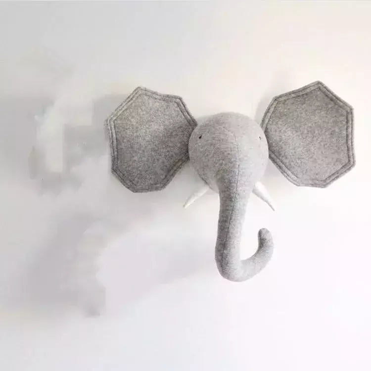 3D Animal Wall Mount for Children, Stuffed Toys for Kids, Nursery Wall, Home Decor Acessórios, Presentes de aniversário, Zebra, Elefante, Girafa