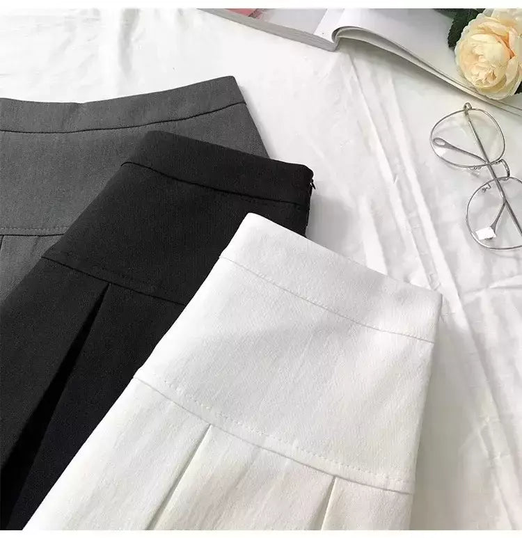 Mini vestido de cintura alta feminino, Cinza, Emagrecimento, Versátil, Anti-Exposição, Saia Linha A, Design, Sentido, Primavera, Outono, Novo, 2022