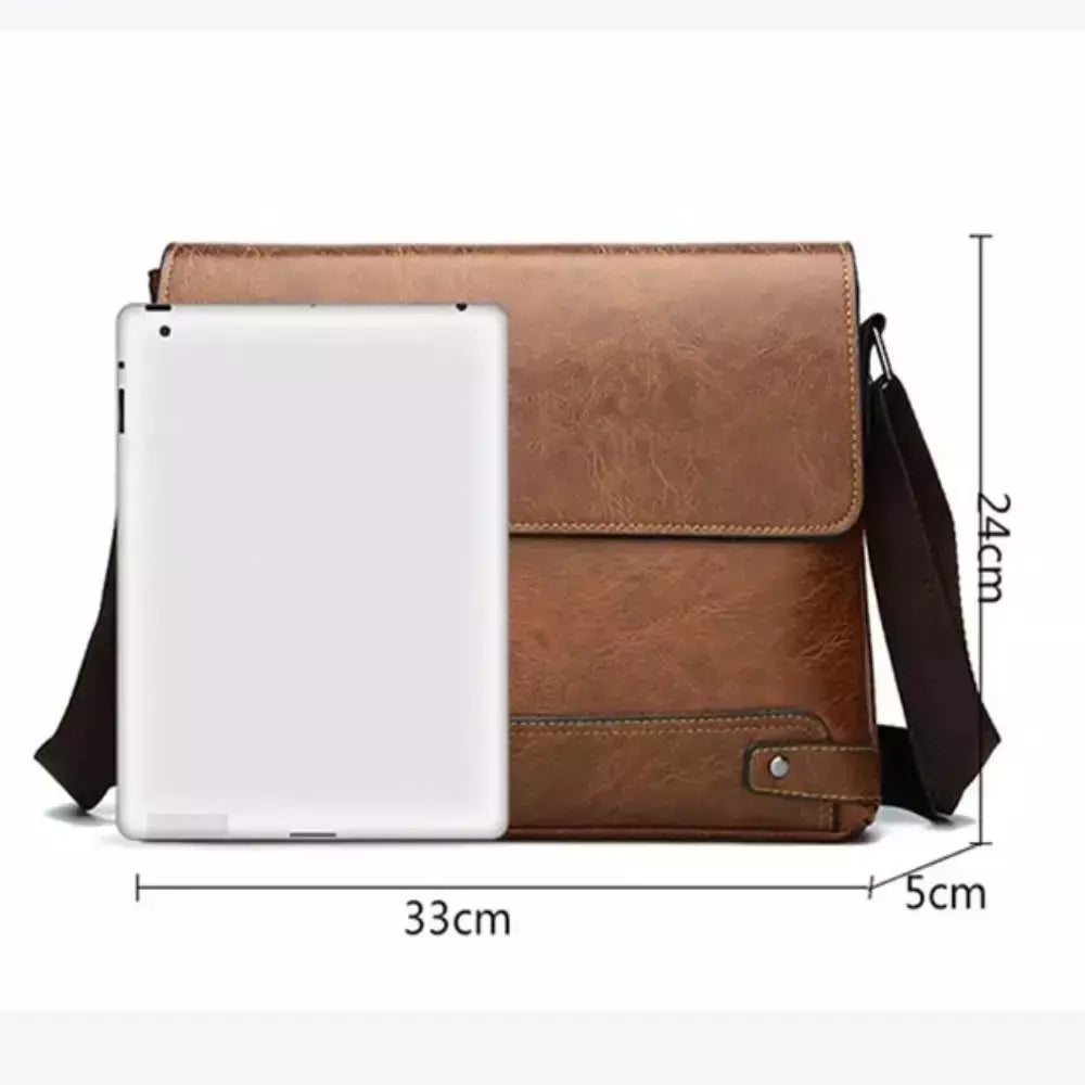 Maleta de couro PU para homens, sacola nova, bolsa de computador retro, designer lateral, bolsa crossbody mensageiro, bolsa de ombro portátil