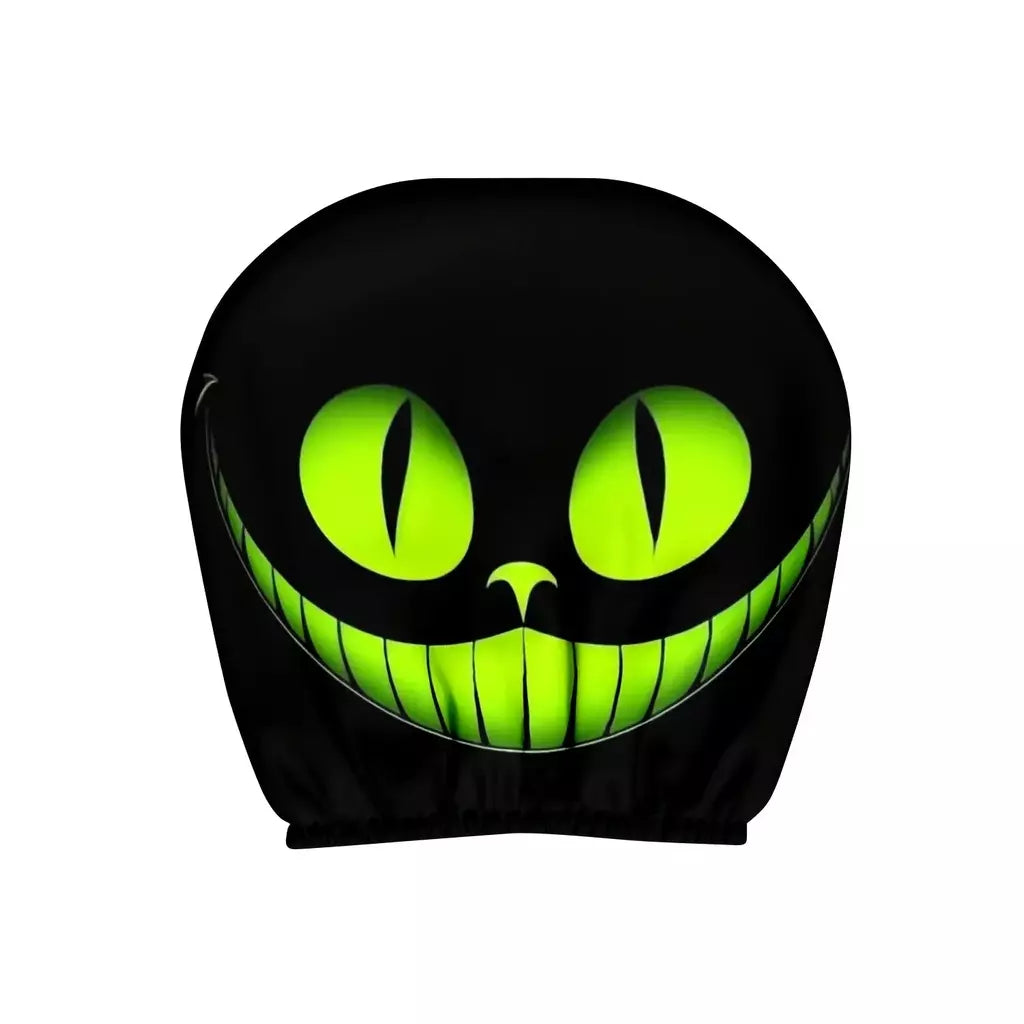 2 pçs fantasia sorriso místico olho de gato universal assento de carro encosto de cabeça cobre acessórios do carro presente do feriado capa protetora decorativa