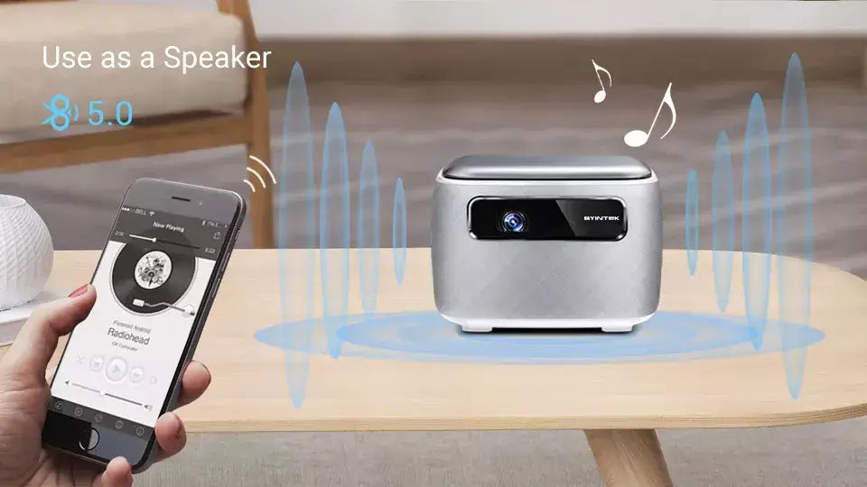 BYINTEK R20 Max Mini Projetor 4K DLP Smart WiFi Android 11.0 LED 1080P Projetores de home theater ao ar livre com bateria de 15600mAh