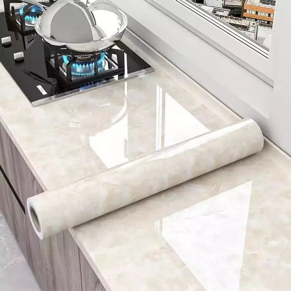 Papel de parede autoadesivo de mármore, Oil Proof, Adesivos em rolos para cozinha, Impermeável, Papel de contato para parede do banheiro