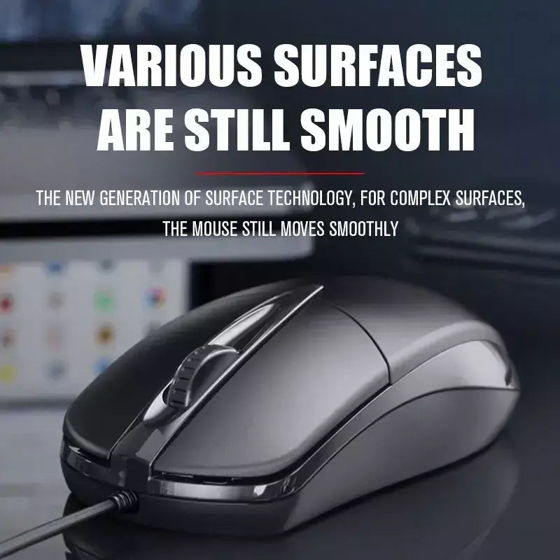 USB Wired Computer Mouse Optical Mouse Gamer PC Laptop Notebook Mouse Computer Mouse para uso doméstico do escritório