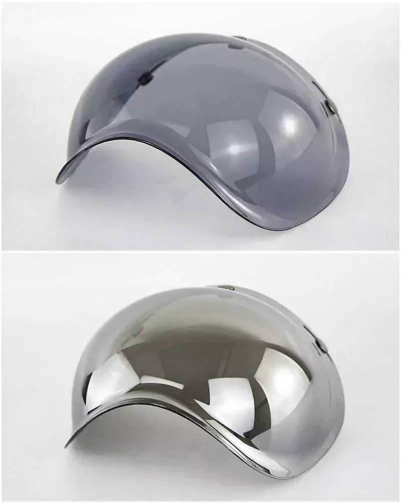 Capacete de motocicleta bolha escudo viseira anti-nevoeiro proteção uv lente hd para capacete retro rosto aberto meio capacete bolha óculos lente