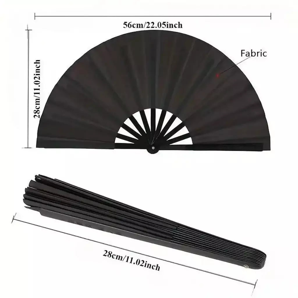 Ventilador dobrável de bambu preto, forte resistência, não é fácil de quebrar, adequado para resfriar no verão, presentes para família e amigos