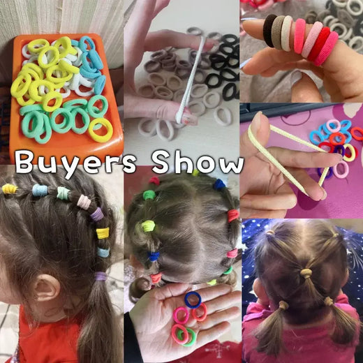 50 pçs colorido básico náilon elalstic laços de cabelo para meninas rabo de cavalo segurar scrunchie borracha banda criança moda acessórios para o cabelo do bebê