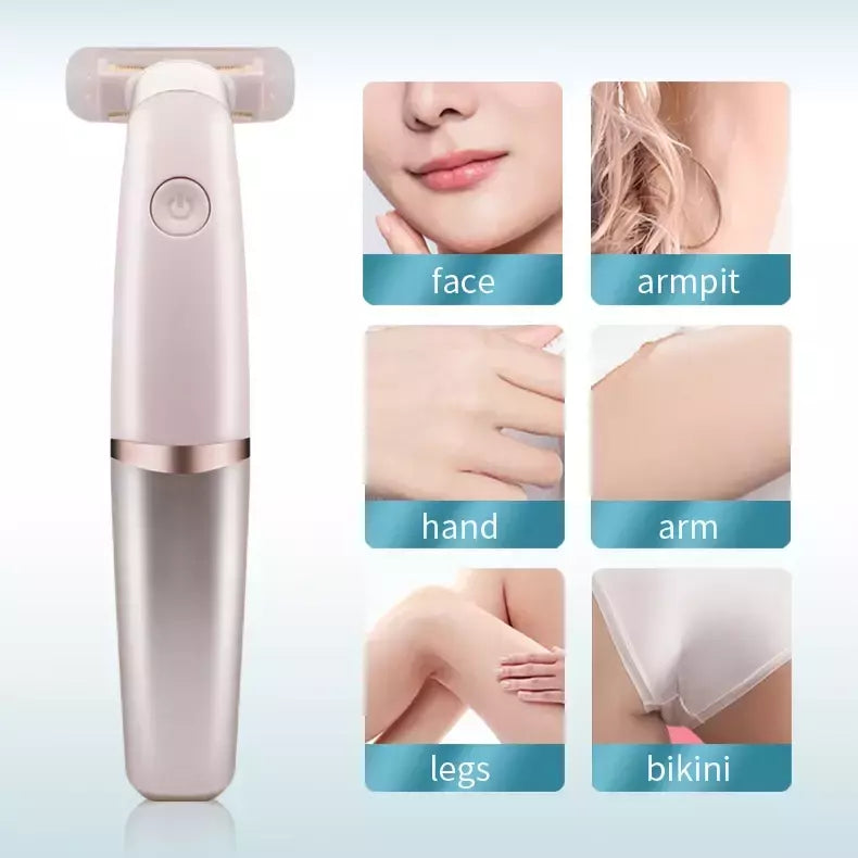 Portátil USB recarregável indolor feminino barbeador, perna e axila cabelo, aparador de barbear elétrico para mulheres, senhoras