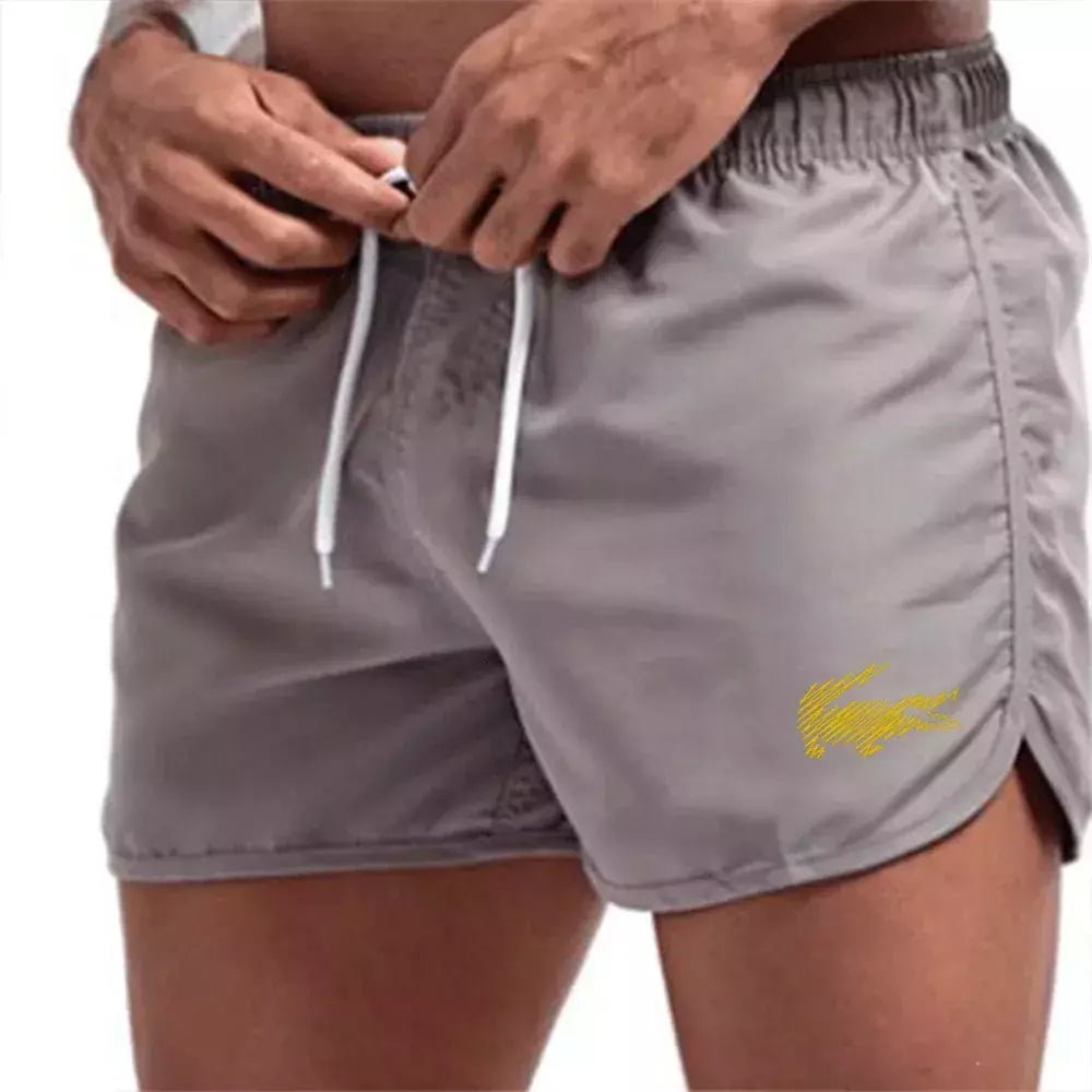 Calção de banho com cordão masculino, roupa de banho, shorts de banho, shorts respiráveis, surfe de verão, calções de praia, calças esportivas